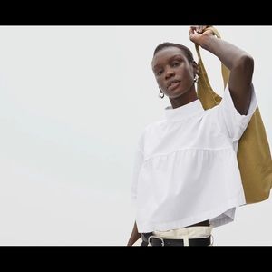 Everlane tiered mock neck top